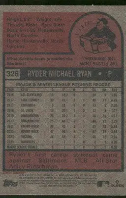 2024 Topps Heritage Ryder Ryan #326 RC Baseball - Baseball Card Single