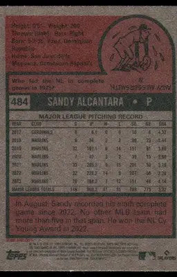 2024 Topps Heritage Sandy Alcantara #484 Baseball - Baseball Card Single