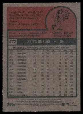 2024 Topps Heritage Seiya Suzuki #472 Baseball - Baseball Card Single