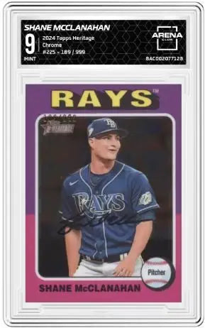 2024 Topps Heritage Shane McClanahan #225 Chrome 189/999 Baseball Arena Club 9 - Baseball Card Single