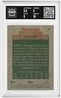 Graded Topps Heritage Shohei Ohtani baseball card in clear slab for 2024 Topps Heritage collection