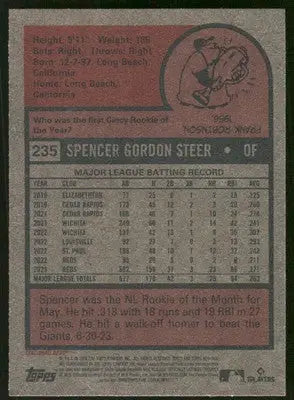 2024 Topps Heritage Spencer Steer #235 Baseball - Baseball Card Single
