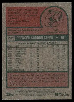 2024 Topps Heritage Spencer Steer #235 Baseball - Baseball Card Single