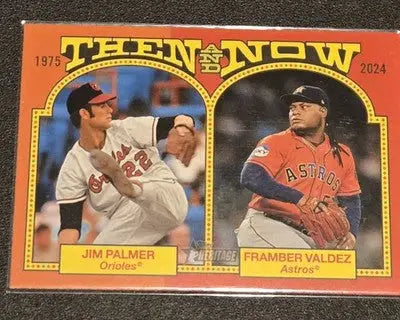 2024 Topps Heritage #TAN-15 Framber Valdez / Jim Palmer Then and Now - Baseball Card Single