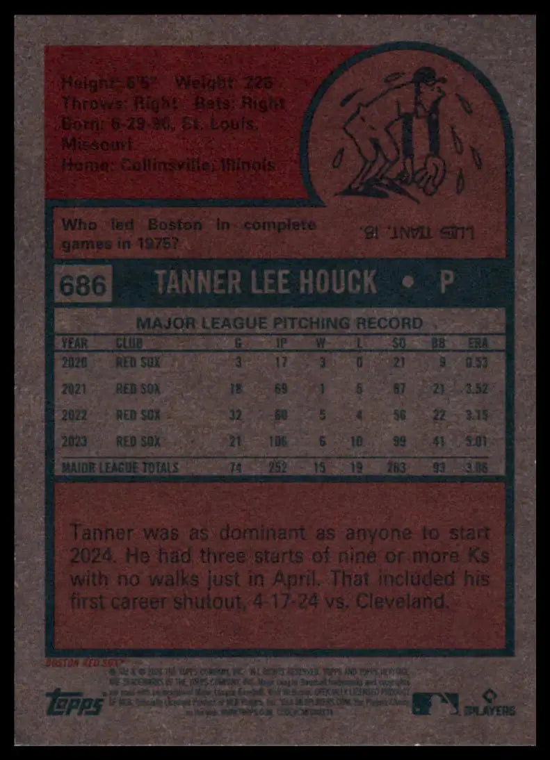 2024 Topps Heritage Tanner Houck 686 Boston Red Sox NM