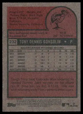 2024 Topps Heritage Tony Gonsolin #232 Baseball - Baseball Card Single