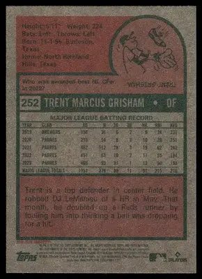 2024 Topps Heritage Trent Grisham #252 Baseball - Baseball Card Single