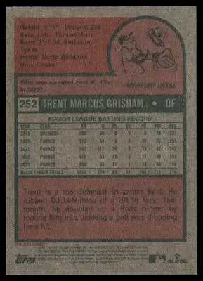 2024 Topps Heritage Trent Grisham #252 Baseball - Baseball Card Single