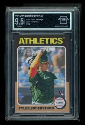 2024 Topps Heritage Tyler Soderstrom #471 Color Swap Var. RC Arena Club 9.5 - Baseball Card Single