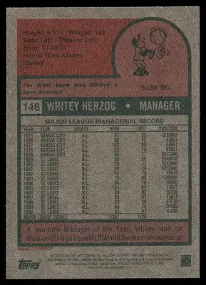 2024 Topps Heritage Whitey Herzog #146 Baseball - Baseball Card Single