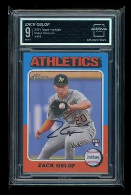 2024 Topps Heritage Zack Gelof #346 Image Variation RC Baseball Arena Club 9 - Baseball Card Single