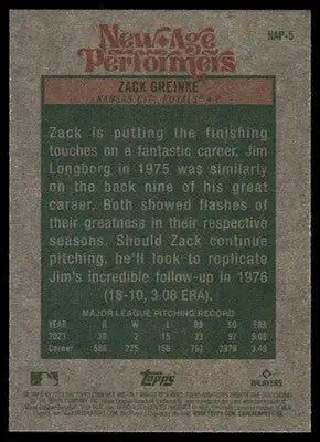 2024 Topps Heritage Zack Greinke #NAP-5 Baseball - Baseball Card Single