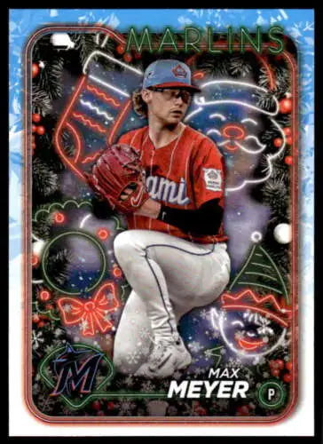 Original gloss 2024 Topps Holiday H106 Max Meyer Marlins baseball card image