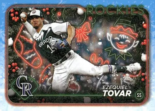 Ezequiel Tovar baseball card from 2024 Topps Holiday H107 with original gloss