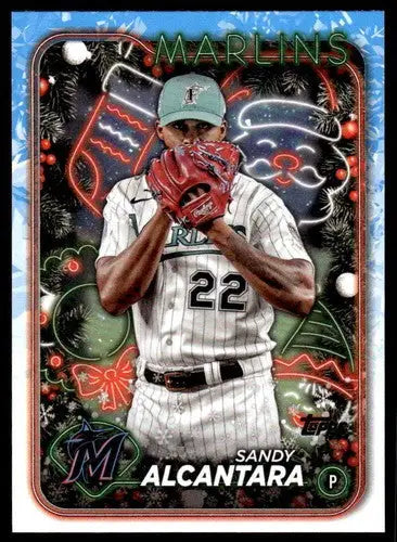 2024 Topps Holiday #H11 Sandy Alcantara NM-MT Marlins ID:75375 - Baseball Card Single