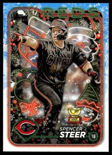 2024 Topps Holiday #H112 Spencer Steer NM-MT Reds ID:76666 - Baseball Card Single