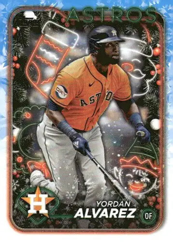 Yordan Alvarez baseball card from 2024 Topps Holiday H117 Yordan Astros ID 76671
