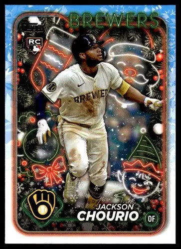 2024 Topps Holiday #H119 Jackson Chourio NM-MT RC Rookie Brewers ID:76673 - Baseball Card Single