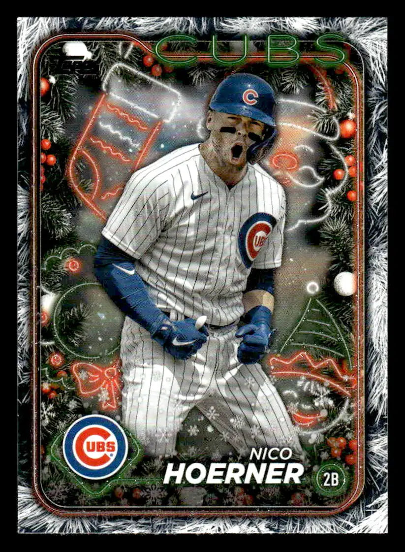 2024 Topps Holiday #H123 Nico Hoerner Silver Glitter - Baseball Card Single