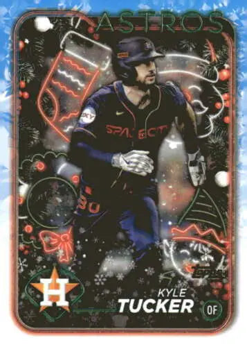 Original gloss 2024 Topps Holiday H126 Kyle Tucker baseball card Astros ID 76680