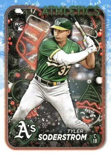 Original gloss H127 Tyler Soderstrom 2024 Topps Holiday rookie baseball card