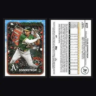 2024 Topps Holiday #H127 Tyler Soderstrom Oakland Athletics RC - Baseball Card Single