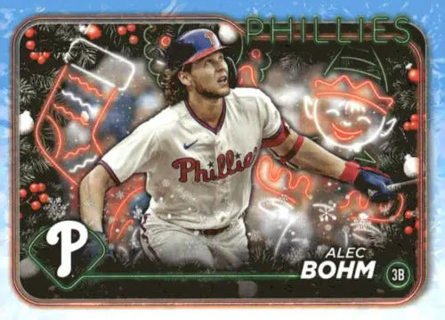 Original gloss 2024 Topps Holiday H128 Alec Bohm Phillies baseball card image
