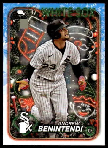 Original gloss 2024 Topps Holiday H131 Andrew Benintendi baseball card White Sox ID 76685