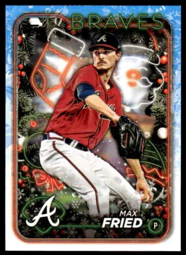 2024 Topps Holiday H134 Max Fried Braves baseball card NM-MT showcasing Max Fried