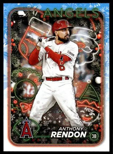 Original gloss 2024 Topps Holiday H137 Anthony Rendon baseball card for Angels collection