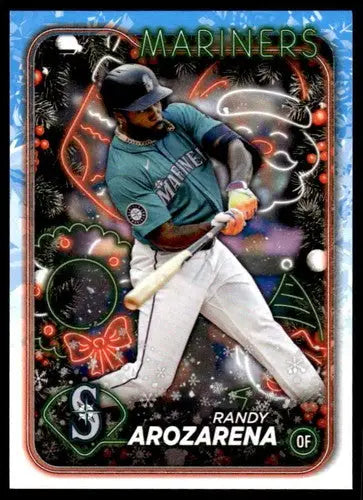 Original gloss 2024 Topps Holiday H138 Randy Arozarena baseball card NM-MT