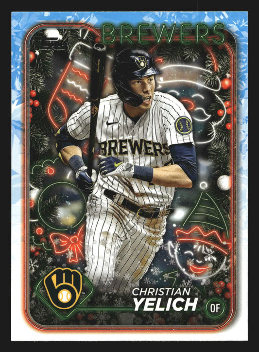 2024 Topps Holiday #H140 Christian Yelich Milwaukee Brewers - Baseball Card Single