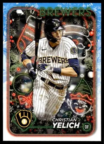 2024 Topps Holiday H140 Christian Yelich Brewers baseball card NM-MT