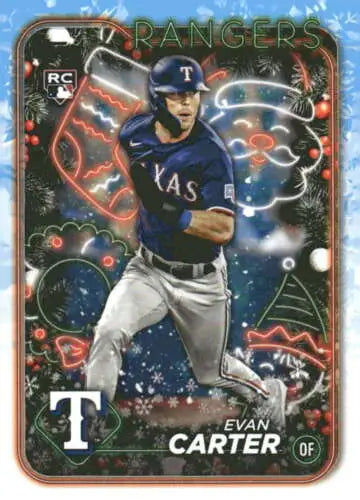 Original gloss 2024 Topps Holiday H141 Evan Carter rookie baseball card