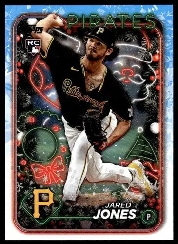 Original gloss 2024 Topps Holiday H147 Jared Jones Pirates rookie baseball card
