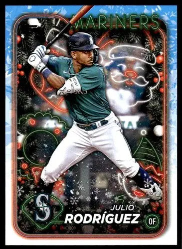 Original gloss 2024 Topps Holiday H153 Julio Rodriguez Mariners baseball card