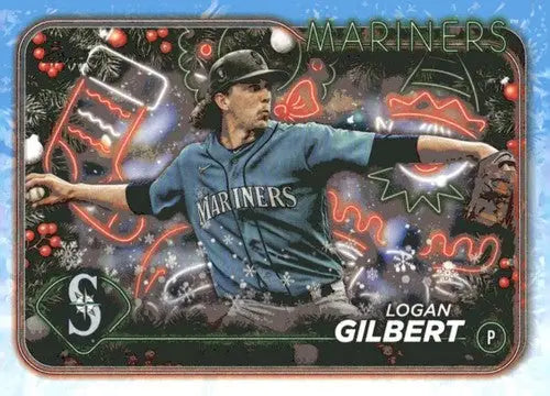 2024 Topps Holiday #H156 Logan Gilbert Mariners baseball card in NM-MT condition