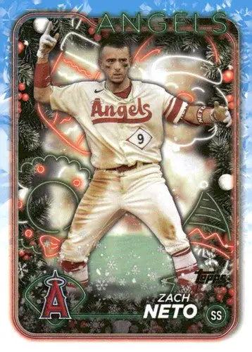 2024 Topps Holiday H157 Zach Neto baseball card with original gloss for Angels