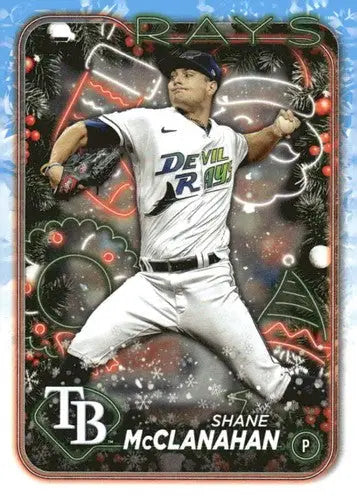 2024 Topps Holiday Shane McClanahan H158 baseball card with original gloss Rays ID 76712