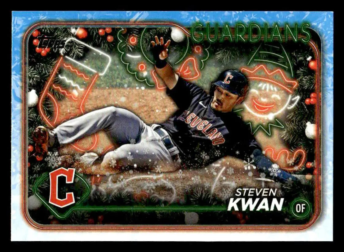 2024 Topps Holiday #H159 Steven Kwan Holiday Tree - Baseball Card Single