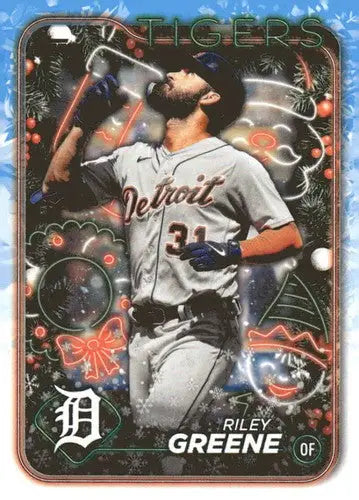 2024 Topps Holiday H161 Riley Greene Tigers baseball card NM-MT for collection
