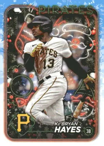 Original gloss 2024 Topps Holiday Ke’Bryan Hayes baseball card NM-MT Pirates
