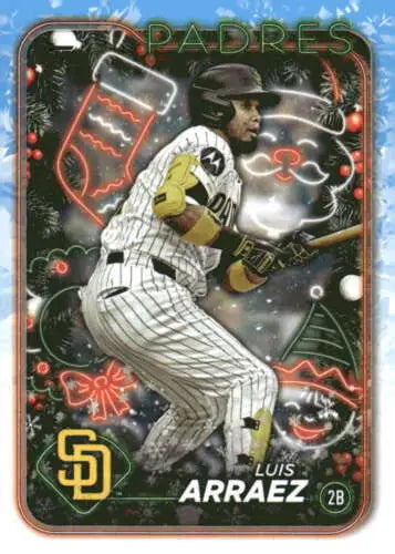 2024 Topps Holiday Luis Arraez baseball card with original gloss H168 Luis Arraez NM-MT