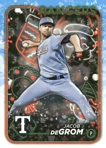 2024 Topps Holiday Jacob DeGrom baseball card H177 Jacob DeGrom NM-MT Rangers