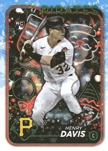 Original gloss 2024 Topps Holiday H187 Henry Davis rookie card Pirates