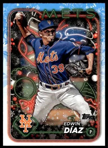 2024 Topps Holiday #H19 Edwin Diaz NM-MT Mets ID:75380 - Baseball Card Single