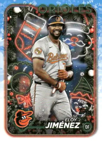2024 Topps Holiday H196 Eloy Jimenez baseball card Orioles NM-MT collectible