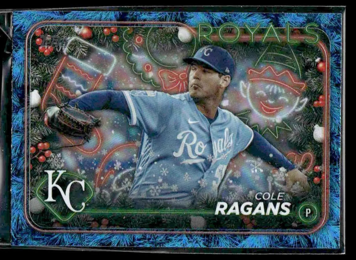 2024 Topps Holiday #H20 Cole Ragans Holiday Tree Blue Metallic - Baseball Card Single