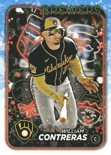 2024 Topps Holiday #H22 William Contreras NM-MT Brewers ID:75383 - Baseball Card Single