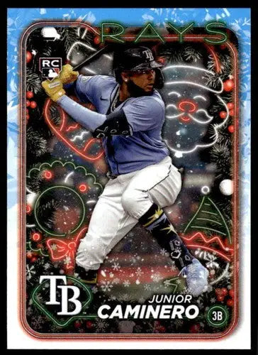 2024 Topps Holiday #H25 Junior Caminero NM-MT RC Rookie Rays ID:75385 - Baseball Card Single